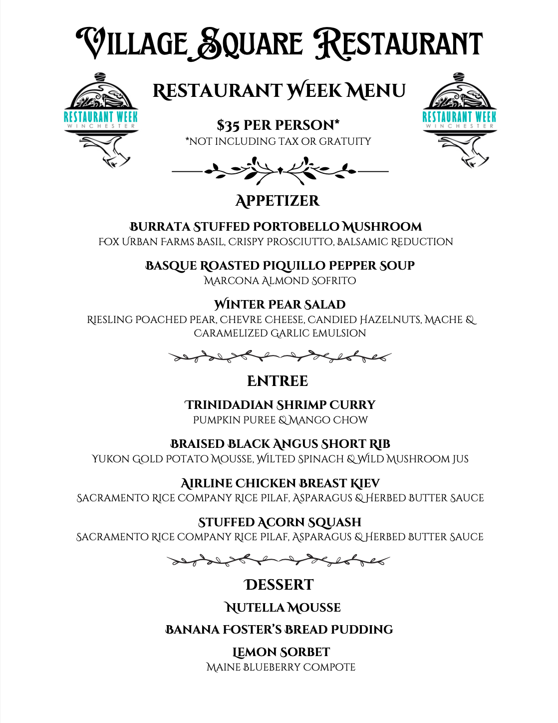 2024 Winchester Restaurant Week WincFood Restaurants in Winchester, VA