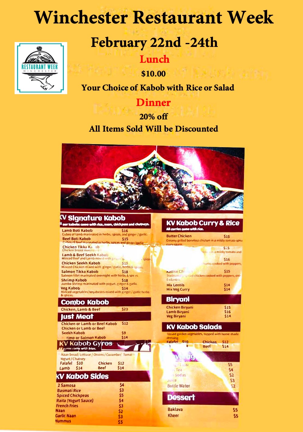2024 Winchester Restaurant Week WincFood Restaurants in Winchester, VA